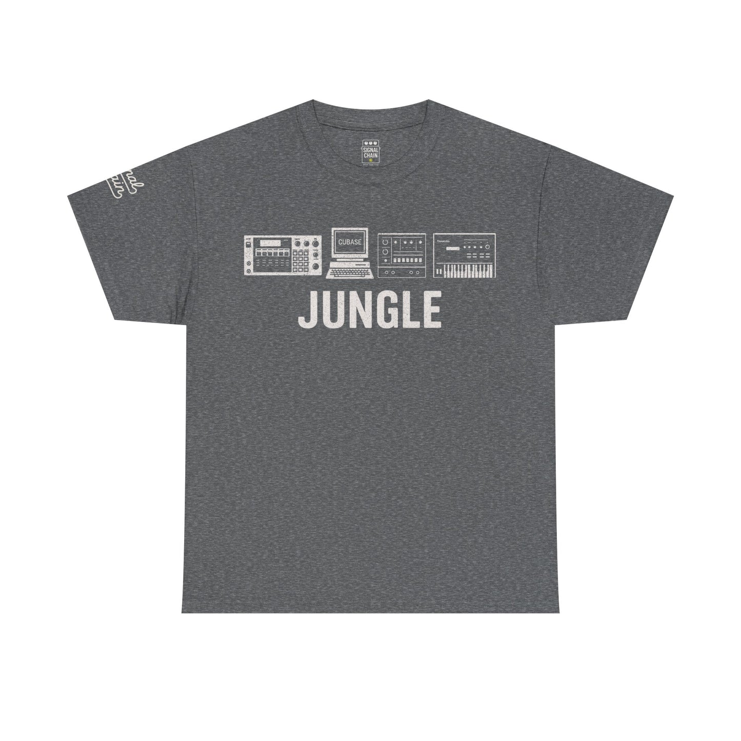 Jungle Music T-Shirt – Vintage Gear Graphic Tee for Drum & Bass and Rave Culture Fans