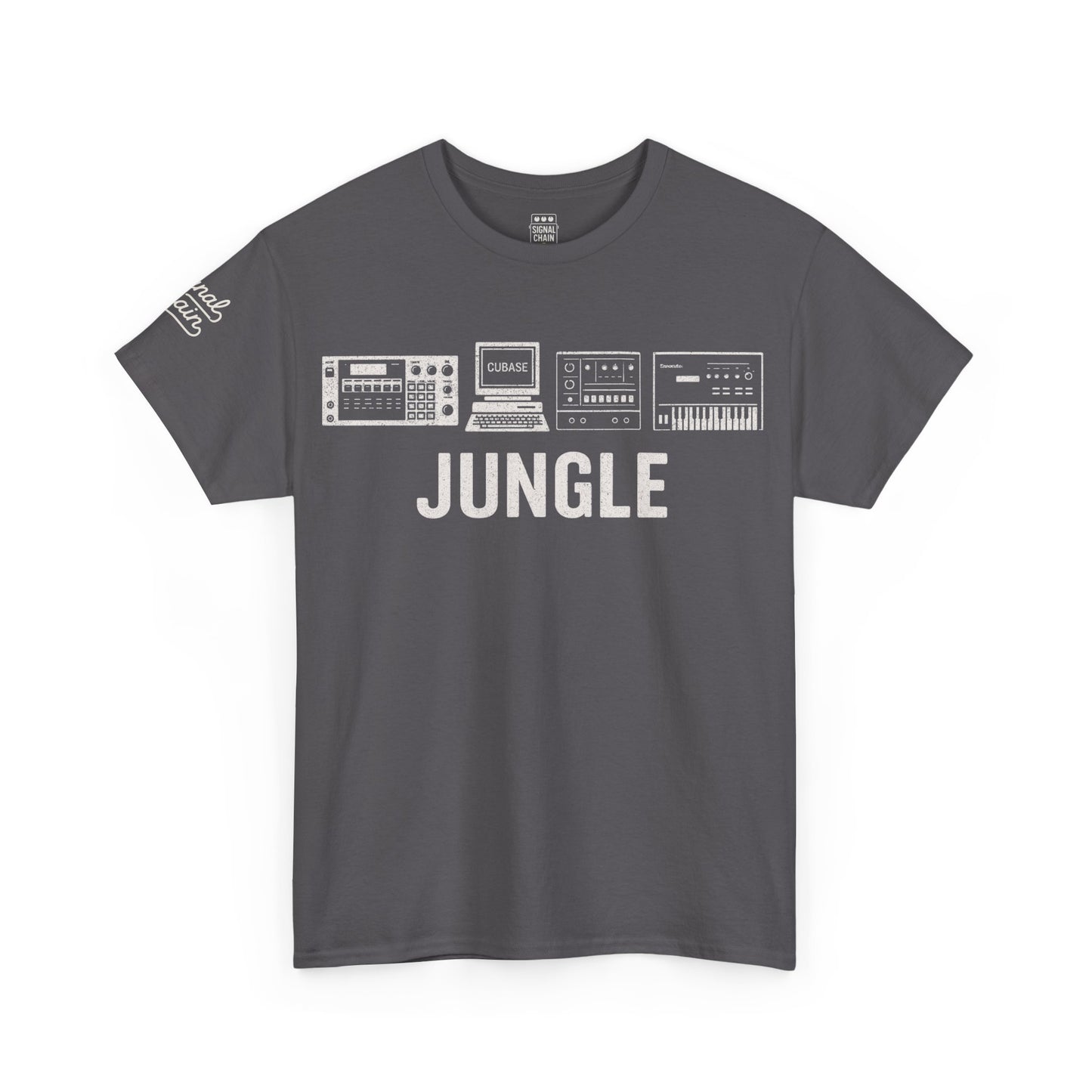 Jungle Music T-Shirt – Vintage Gear Graphic Tee for Drum & Bass and Rave Culture Fans
