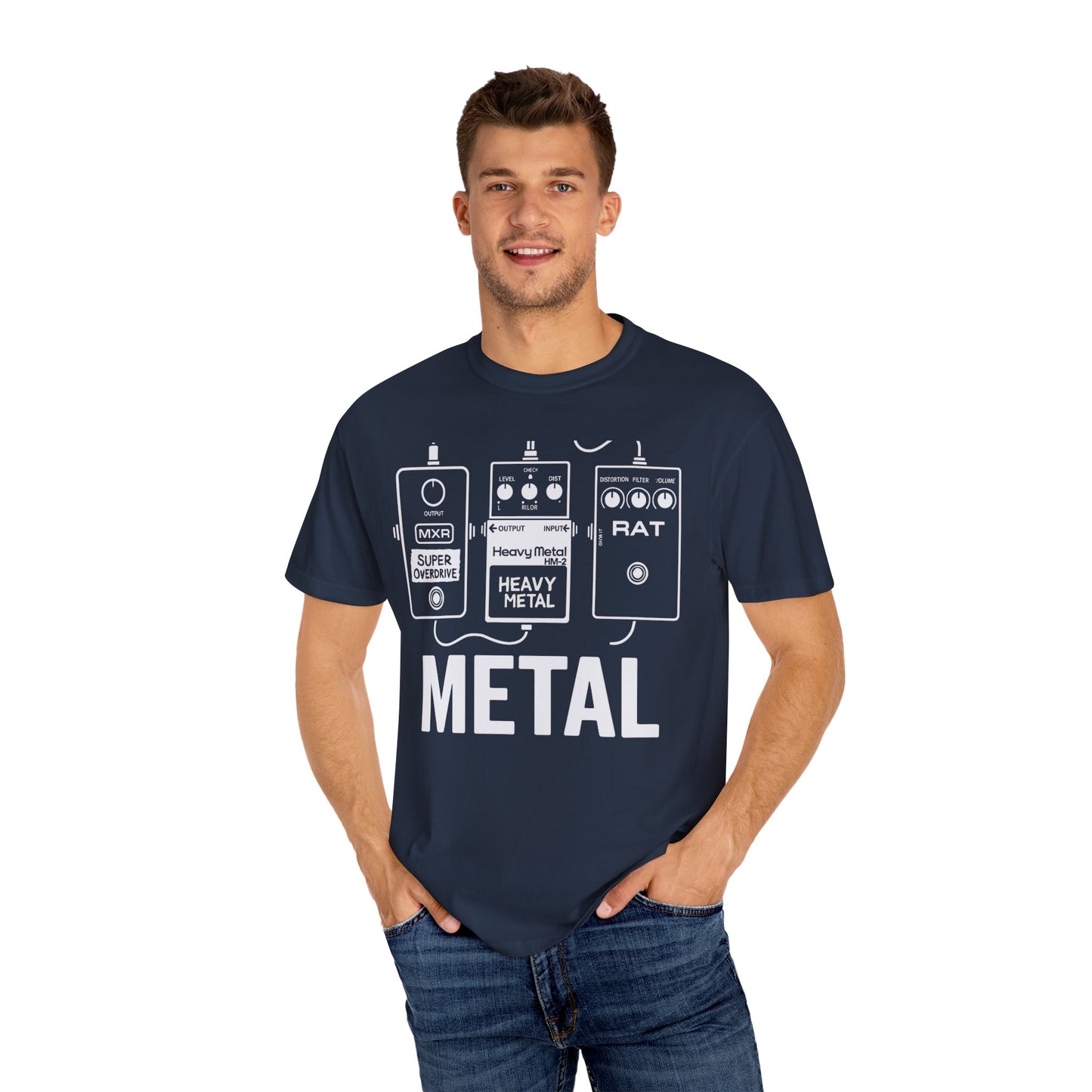 "Metal" Guitar Pedal T-Shirt — for Heavy Tone Lovers