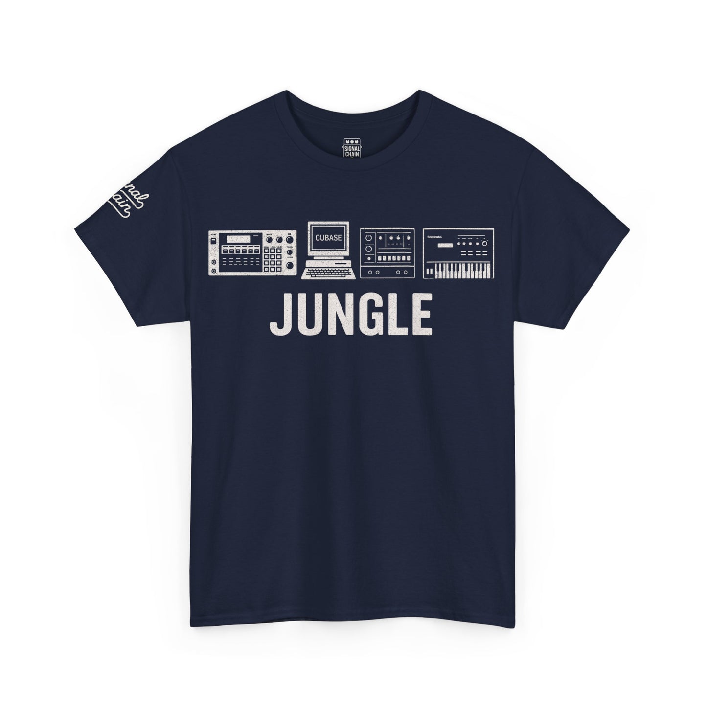 Jungle Music T-Shirt – Vintage Gear Graphic Tee for Drum & Bass and Rave Culture Fans