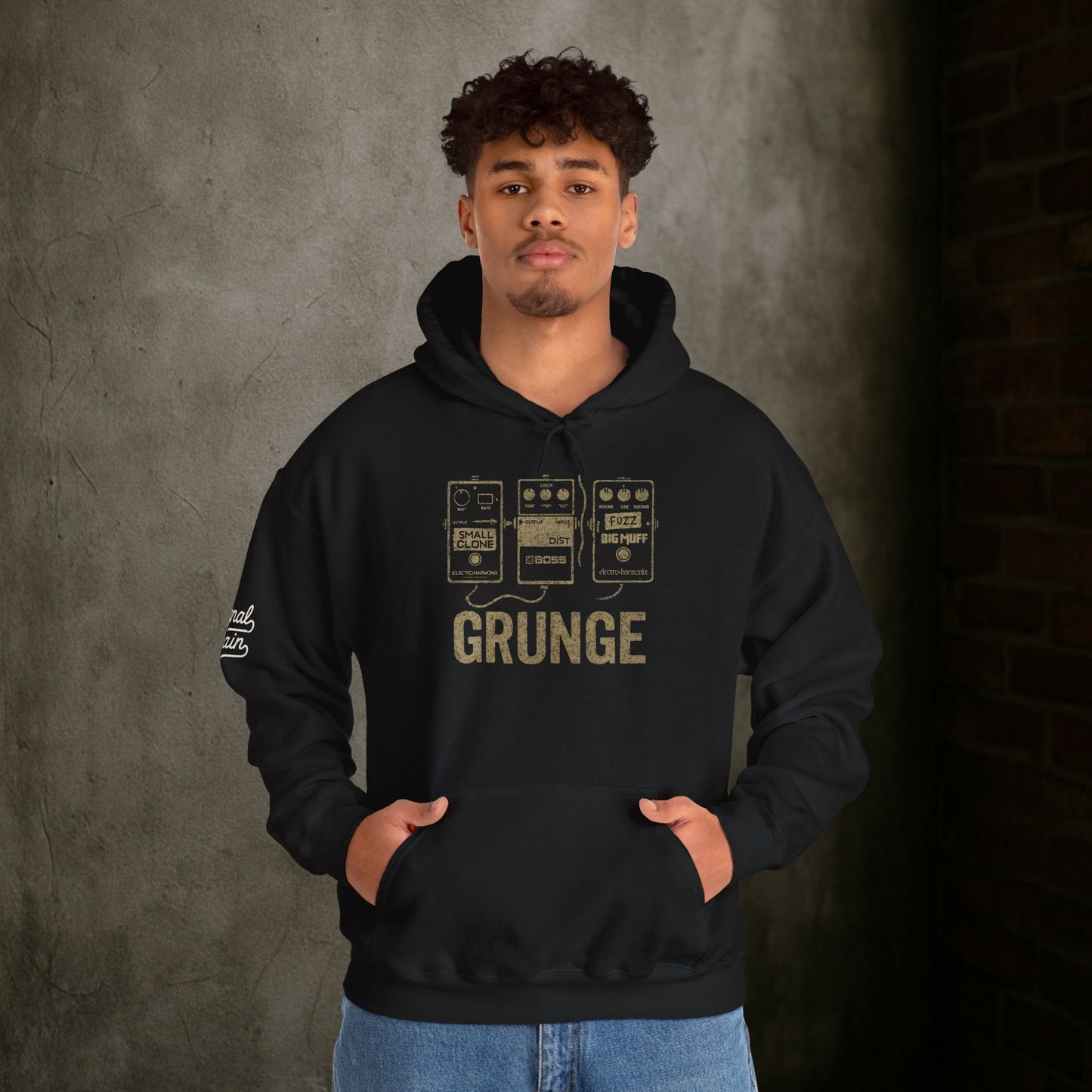 "Grunge" Hoodie — Unisex Pullover Hoodie Inspired by Iconic Guitar Pedals and 90s Alternative Sound