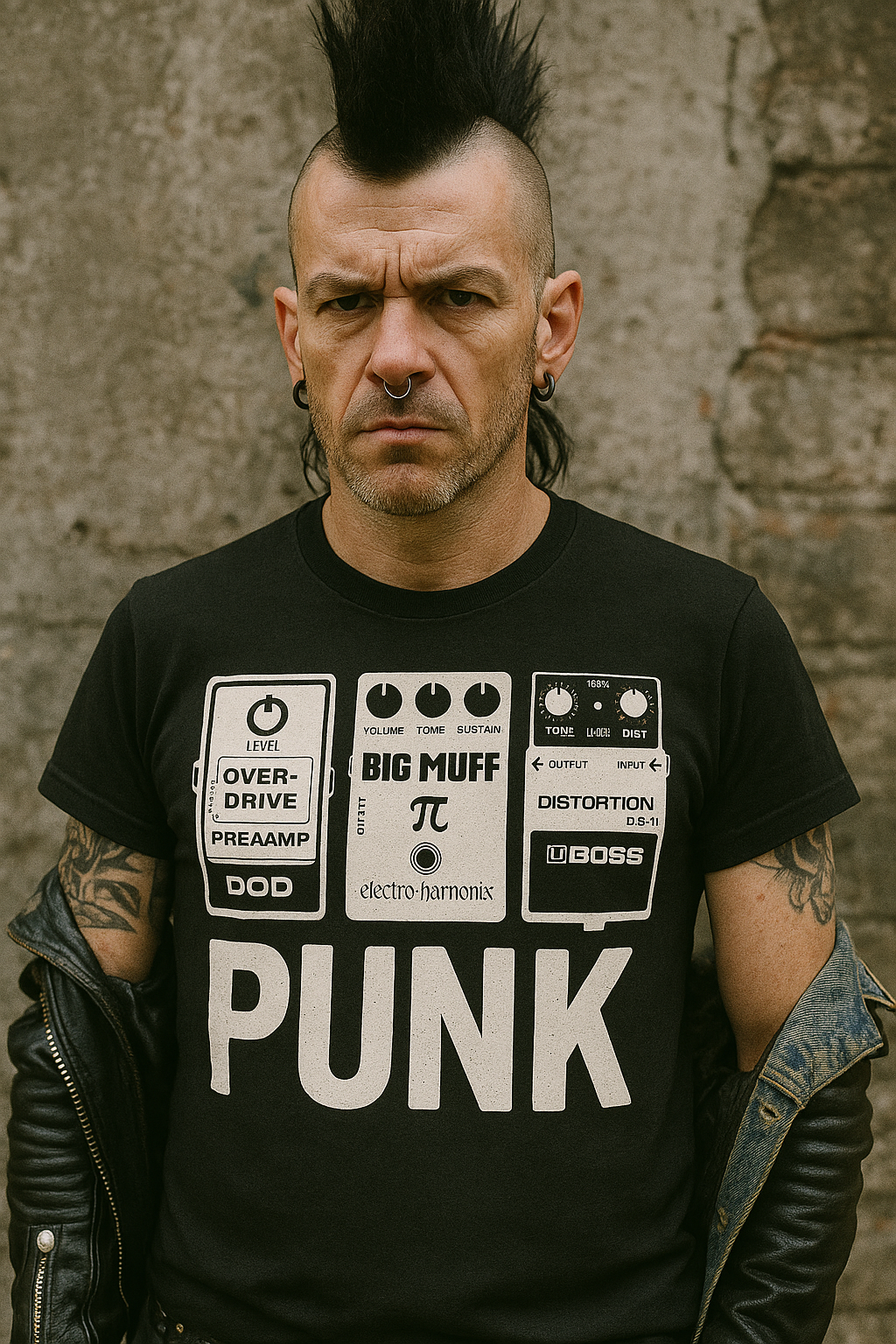 "Punk" Guitar Pedal T-Shirt — Raw Sound and DIY Spirit