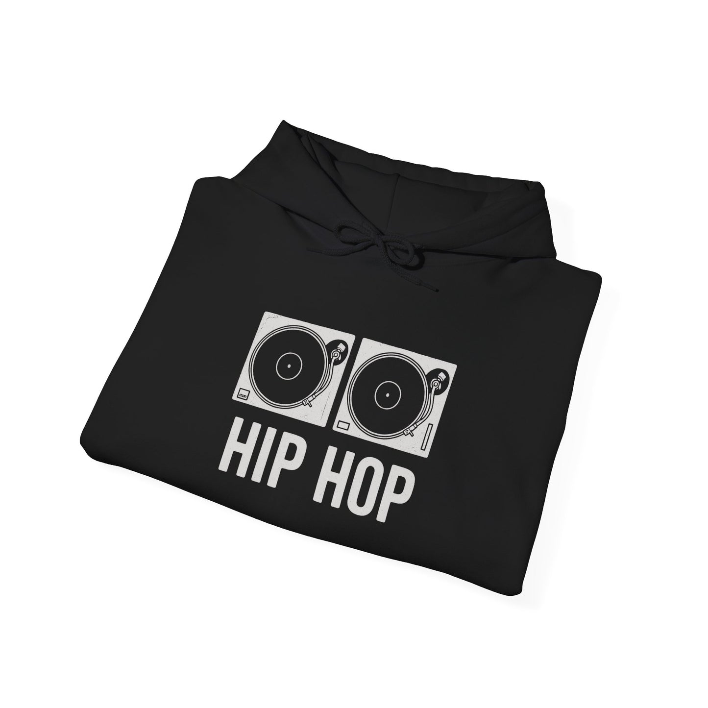 Hip Hop Turntable Hoodie – Unisex Heavy Blend Sweatshirt for DJs, Music Lovers & Streetwear Fans