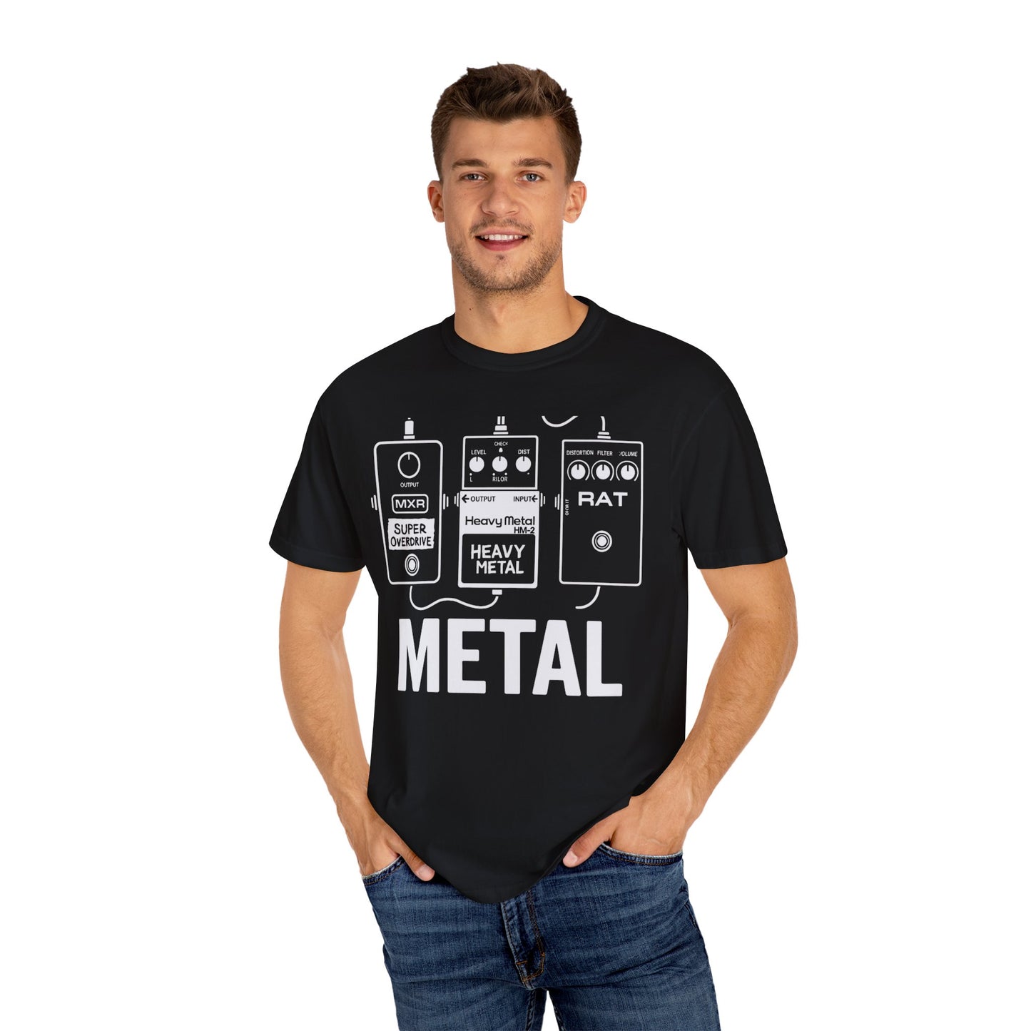 "Metal" Guitar Pedal T-Shirt — for Heavy Tone Lovers
