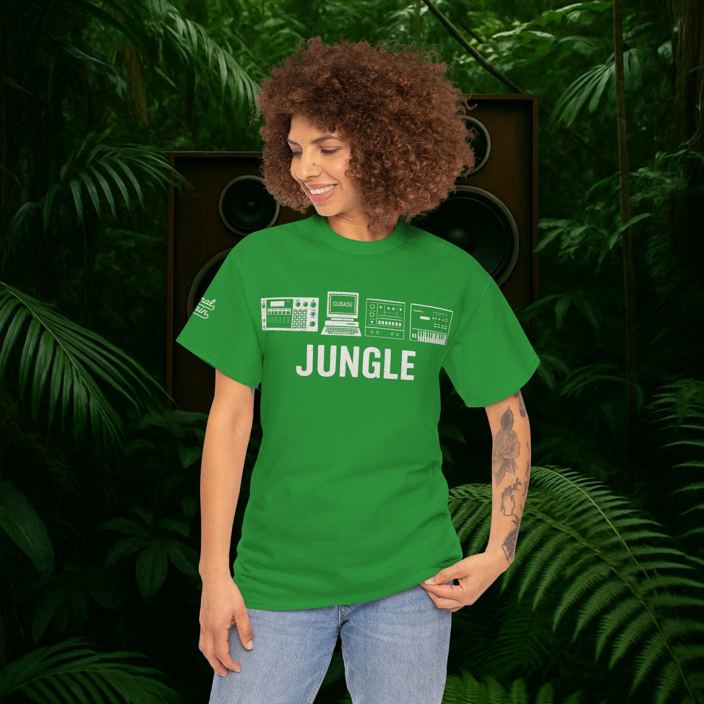Jungle Music T-Shirt – Vintage Gear Graphic Tee for Drum & Bass and Rave Culture Fans