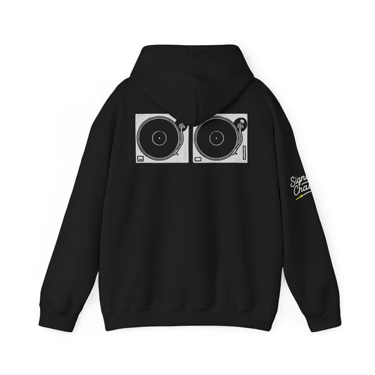 Hip Hop Turntable Hoodie – Unisex Heavy Blend Sweatshirt for DJs, Music Lovers & Streetwear Fans