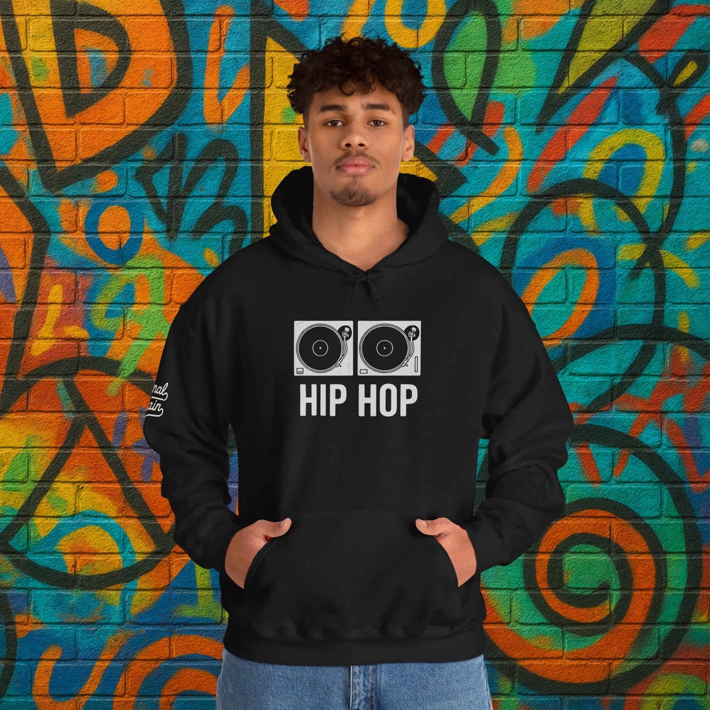 Hip Hop Turntable Hoodie – Unisex Heavy Blend Sweatshirt for DJs, Music Lovers & Streetwear Fans