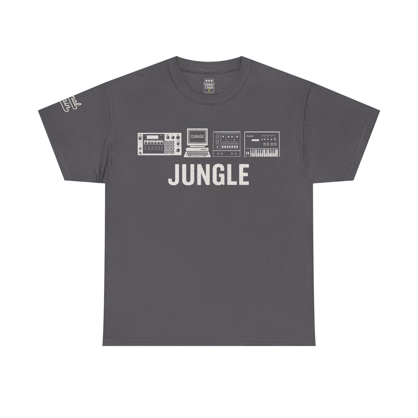 Jungle Music T-Shirt – Vintage Gear Graphic Tee for Drum & Bass and Rave Culture Fans