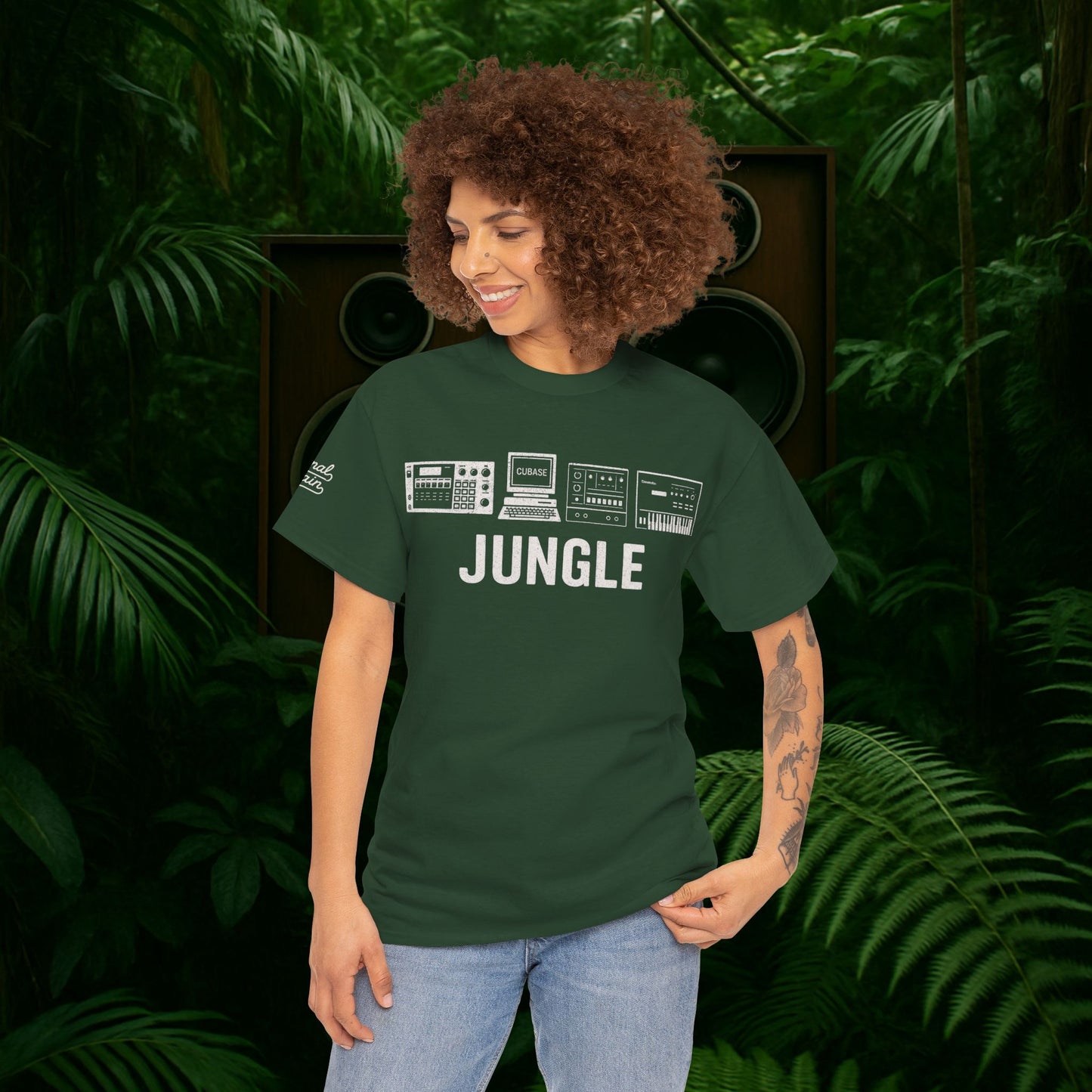 Jungle Music T-Shirt – Vintage Gear Graphic Tee for Drum & Bass and Rave Culture Fans