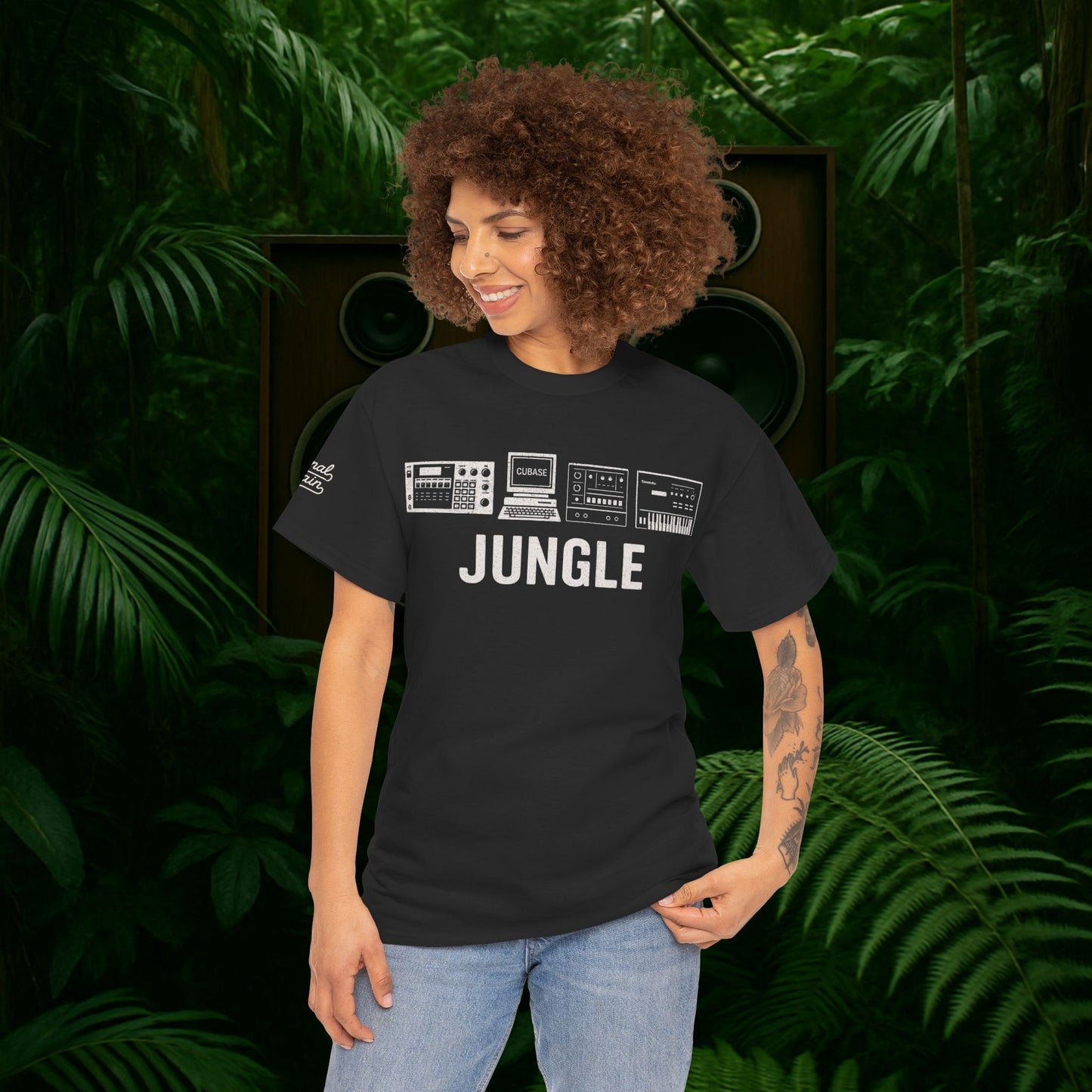 Jungle Music T-Shirt – Vintage Gear Graphic Tee for Drum & Bass and Rave Culture Fans