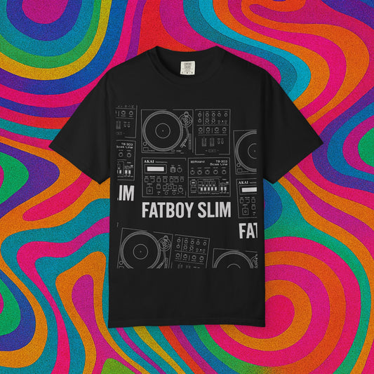"Fatboy Slim" Music Producer T-Shirt — Celebrating Classic DJ and Studio Gear