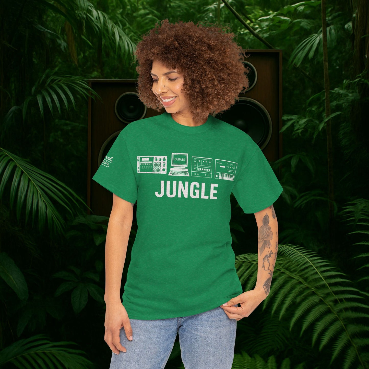 Jungle Music T-Shirt – Vintage Gear Graphic Tee for Drum & Bass and Rave Culture Fans