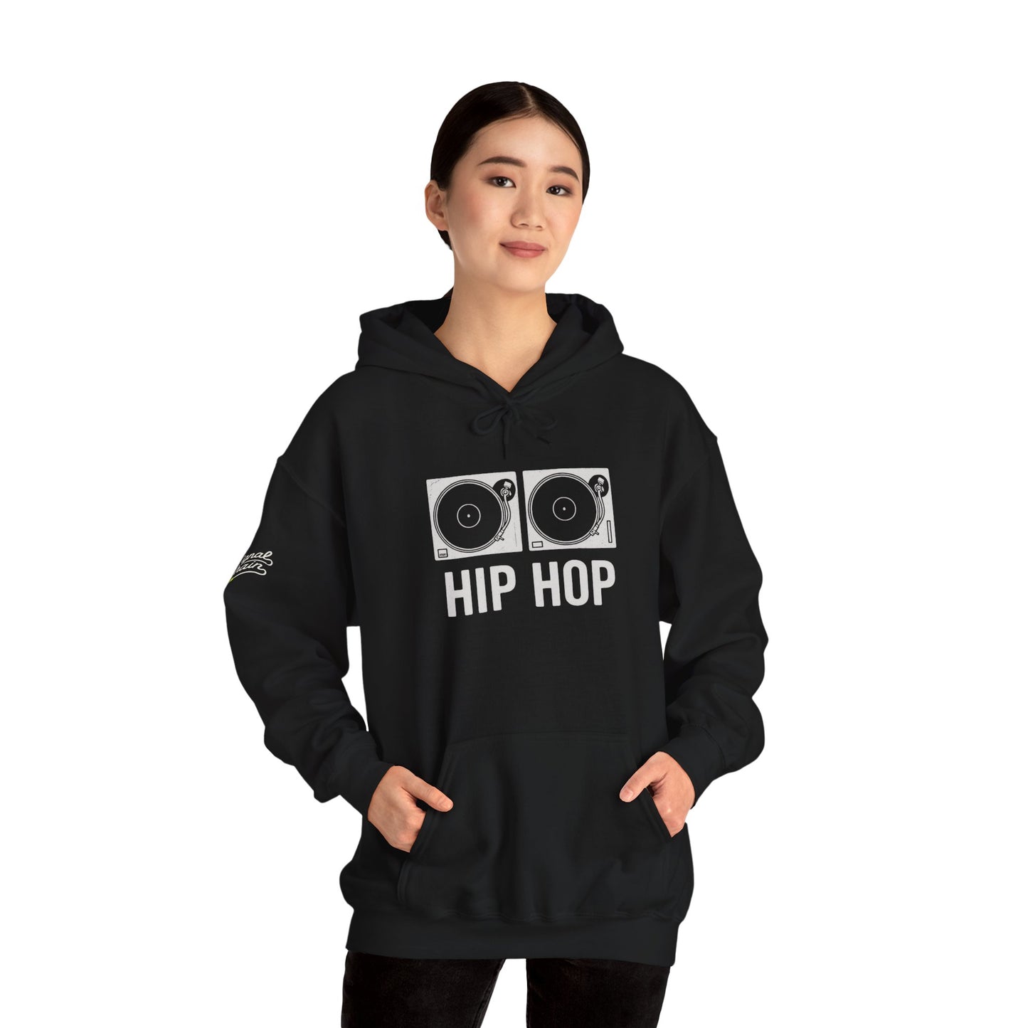 Hip Hop Turntable Hoodie – Unisex Heavy Blend Sweatshirt for DJs, Music Lovers & Streetwear Fans