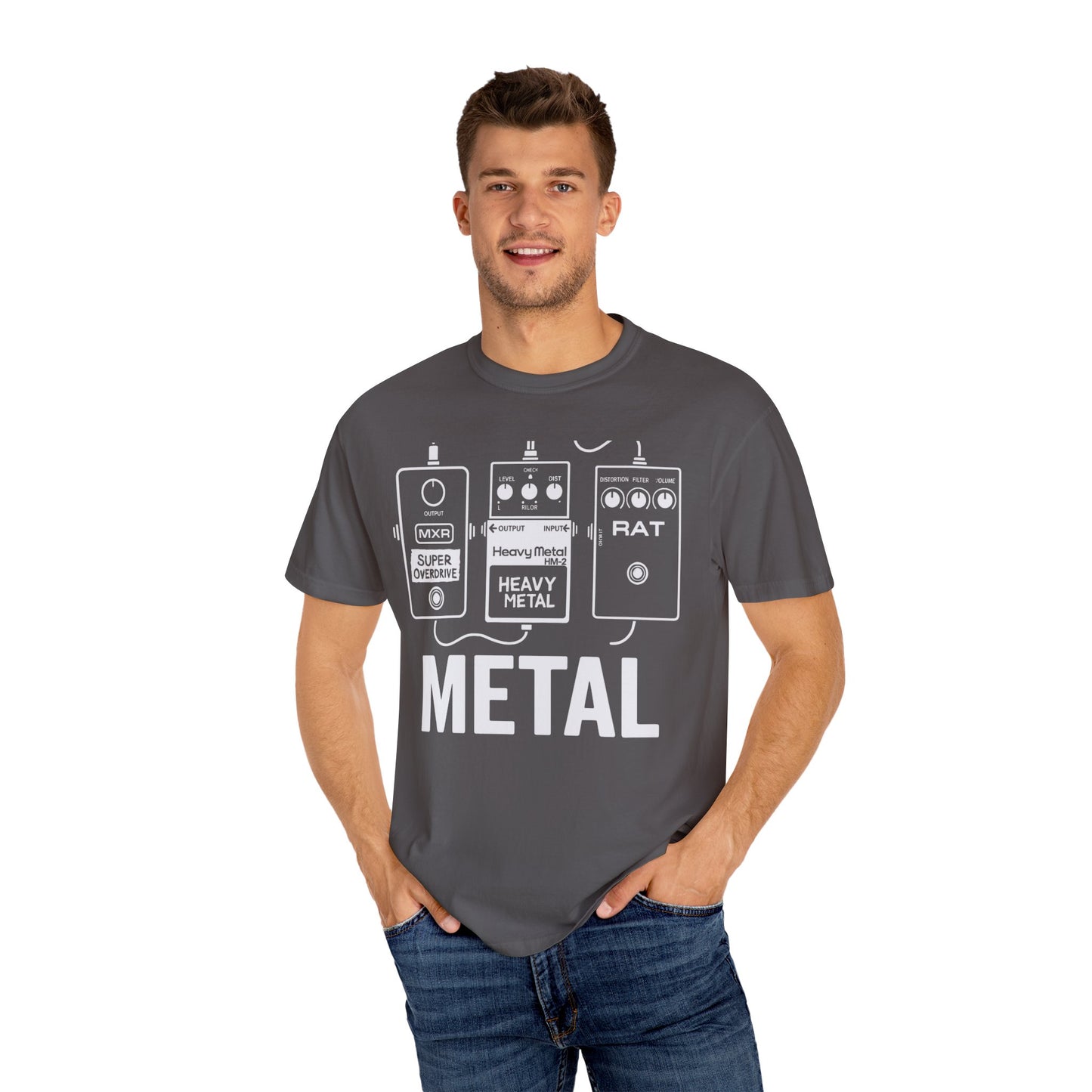 "Metal" Guitar Pedal T-Shirt — for Heavy Tone Lovers