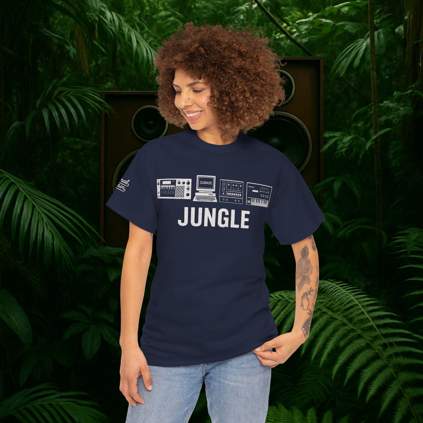 Jungle Music T-Shirt – Vintage Gear Graphic Tee for Drum & Bass and Rave Culture Fans