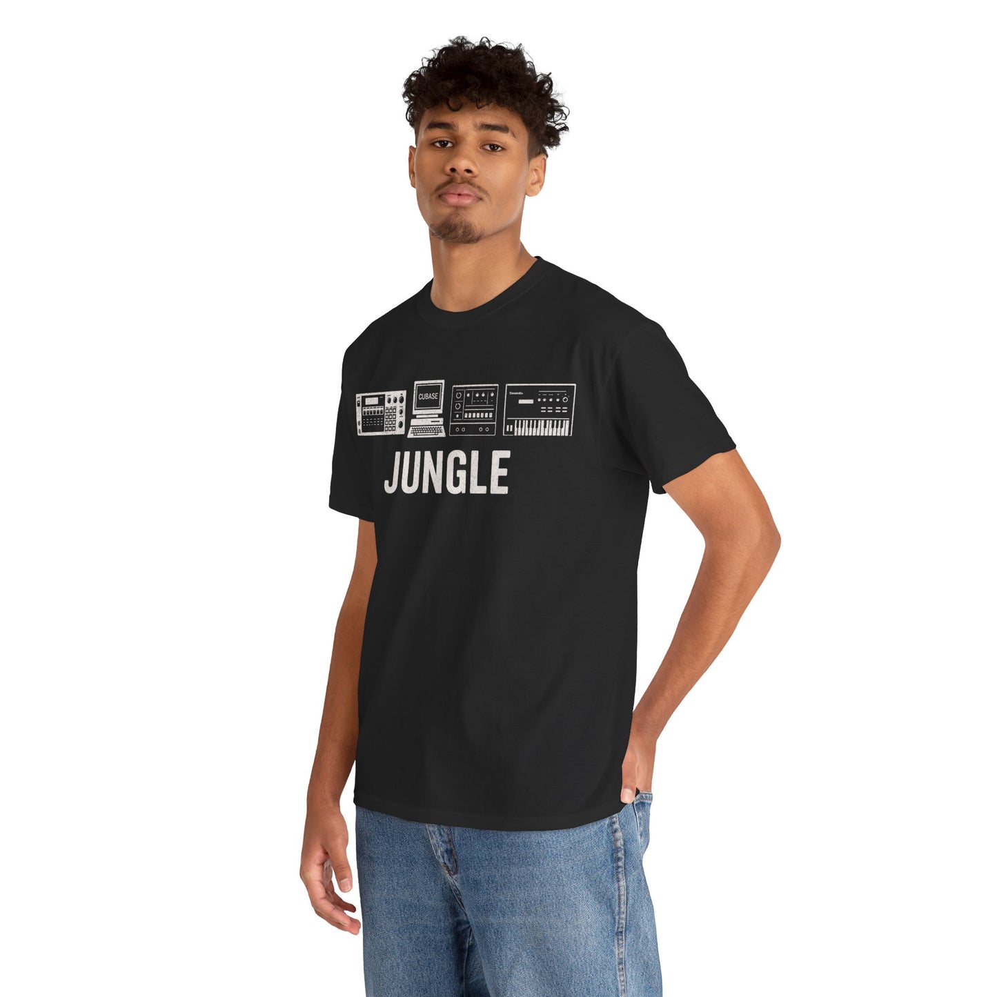 Jungle Music T-Shirt – Vintage Gear Graphic Tee for Drum & Bass and Rave Culture Fans
